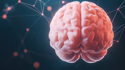 Aufkleber - A digital brain made of light, with AI-powered neural networks connecting around it