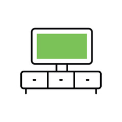 Wall Mural - Tv Table vector icon