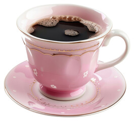 Canvas Print - Elegant pink coffee cup