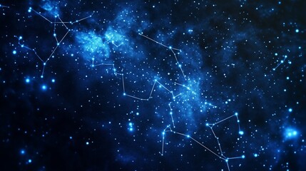 Wall Mural - a starlit sky displays constellations over a dark cosmic expanse at night