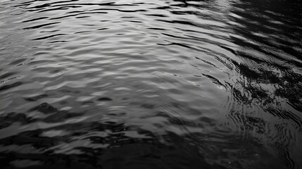Poster - calm black and white ripples on a tranquil water surface during daylight