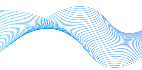 Wall Mural - abstract vector blue wave lines on white background,blue waves curve lines banner background design.blending line background. colorful wave lines,Line art striped graphic template ,