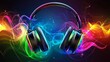 © willian - Vibrant Headphones with Abstract Sound Waves