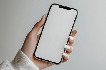 Mockup of Phone screen in a woman's hand.