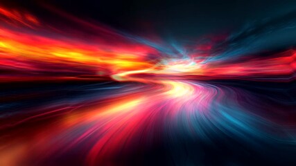 Wall Mural - Abstract colorful light trails in motion creating a dynamic and vibrant visual effect. Motion design concept. Seamless looping time-lapse video background.