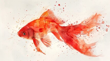 Wall Mural - red fish isolated on white