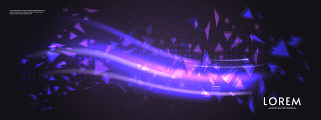 Poster - Aurora element design on dark background. Background aurora template. Bright light. Northern lights. Vector illustration. Design for background, wallpaper, postcard, web, banner, cover.