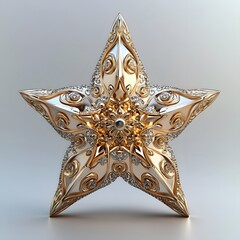 Sticker - Ornate Gold Star.