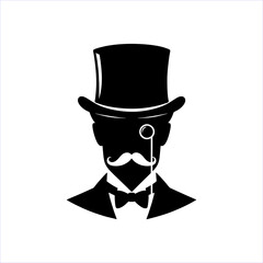 tuxedo man top hat mustache monoclesilhouette