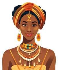 Sticker - PNG Jewelry tradition necklace portrait.