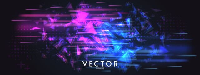 Poster - Aurora element design on dark background. Background aurora template. Bright light. Northern lights. Vector illustration. Design for background, wallpaper, postcard, web, banner, cover.