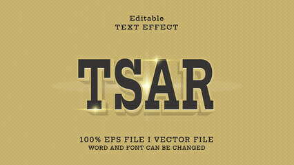 Poster - editable gold and black tsar text effect.typhography logo