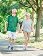 © Lumos sp - outdoor senior fitness woman man lifestyle active sport exercise healthy fit couple running jogging elderly mature having fun laughing talking together friend hug break