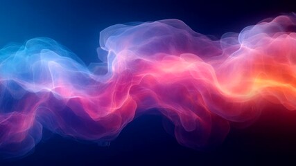 Wall Mural - Flowing pink and blue light waves blending smoothly in a dark space. Abstract visual effect concept. Seamless looping time-lapse video background.