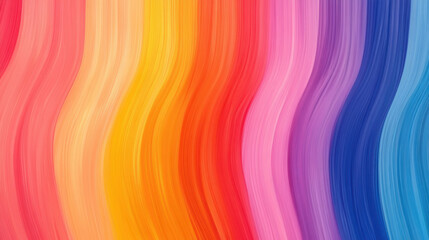 Poster - Abstract vibrant multicolored wavy background showcasing a gradient of pink, orange, yellow, and blue hues for design use