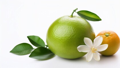 Green Grapefruit with Leaf and Flower: Premium Fresh Organic Vegetables