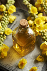 Wall Mural - Mullein tincture for cough in a glass bottle