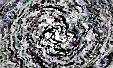 Wall Mural - A blurry image of a spiral with a lot of different colors. The image is abstract and has a sense of chaos and confusion