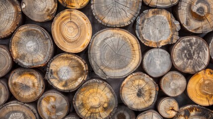 Wood stumps piles background illustration generated by ai