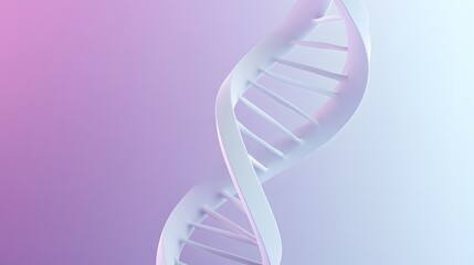 White 3D DNA Model Against a Purple and Blue Gradient Background