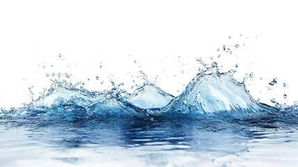 Sticker - Blue water level splash isolated on white with space for copy