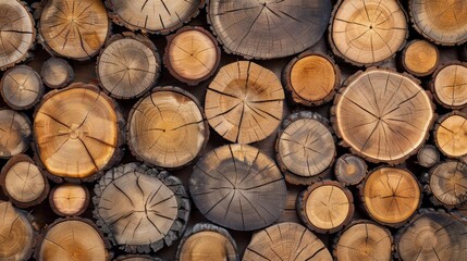 Wood stumps piles background illustration generated by ai