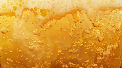 Sticker - Close-up of bubbly beer.