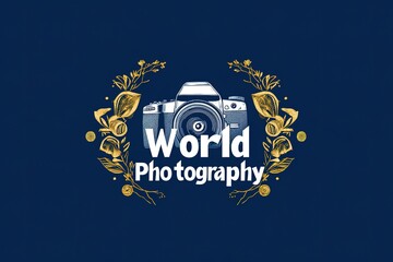 Wall Mural - World Photography Day with World Map Background, photographer taking photo. World Photography Day social media banner and instagram banner post design