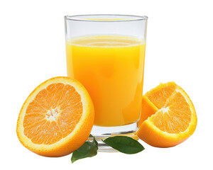 A orange juice isolated on white transparent background