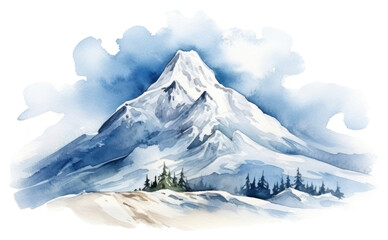 Sticker - PNG Mountain winter landscape outdoors.