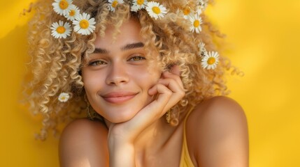 Wall Mural - A woman with flowers