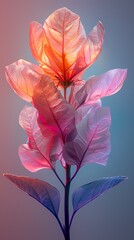 Wall Mural - Digital color gradient flower macro perspective poster background