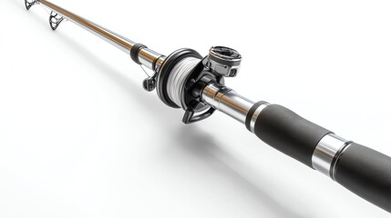 A fishing rod on a white background.