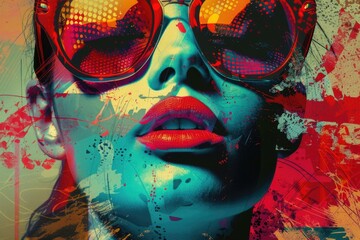 Wall Mural - Close-up shot of an individual with sunglasses on