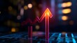 © JP STUDIO LAB - Vibrant 3D arrow shooting upward, symbolizing a business breakthrough and rising market trends