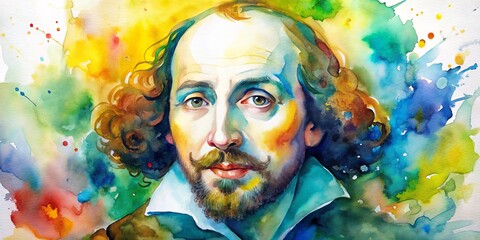 Shakespeare in Watercolor, Watercolor Portrait, Watercolor Painting, Shakespeare, Portrait