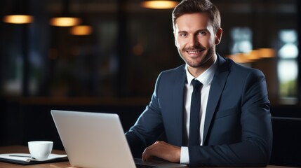 Poster - Smiling businessman in a sharp suit, 