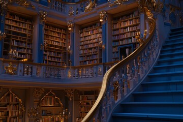 A bustling city of magic was dominated by a magnificent library filled with arcane books.