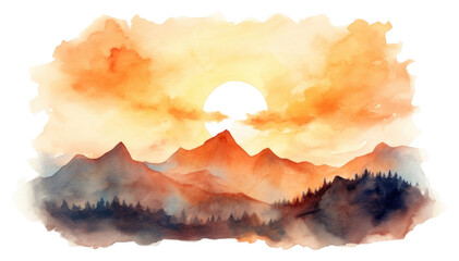 Wall Mural - PNG Mountain outdoors nature sunset.