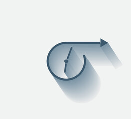 Fototapete - Vector dark color icon with shadow on light background