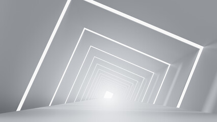 Wall Mural - abstract futuristic empty floor and room sci-fi corridor with light for showcase,room,interior,displ