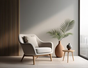 Wall Mural - Minimalist Interior Design with a Vase and Chair