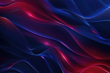 Poster - A vibrant abstract design featuring waves on a red and blue background, perfect for use in presentations or as a visual effect