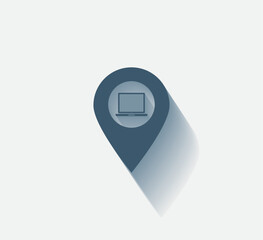 Fototapete - Vector dark color icon with shadow on light background