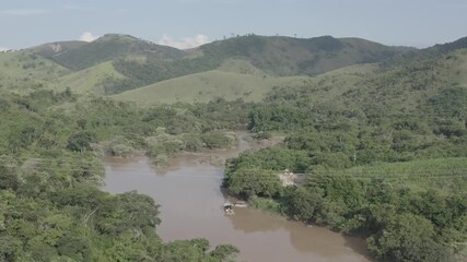 Wall Mural - The Paraíba do Sul River is one of the most important in Brazil and supplies the greater Rio de Janeiro area. It suffers from environmental problems such as urbanization and water pollution.