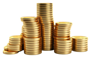 Sticker - PNG A money stack gold coin white background.