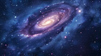 Wall Mural - cartoon vector galaxy with swirling stars and cosmic dust