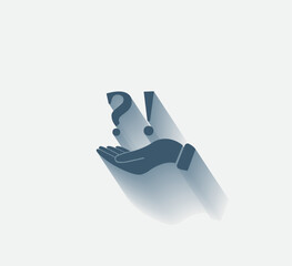 Fototapete - Vector dark color icon with shadow on light background