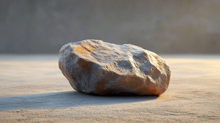 Sticker - A large rock sits on a sandy beach