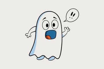 Wall Mural - Best cute ghost boo  Art Illustrations vector .eps